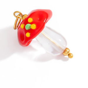 Pendentif en forme de cœur plaqué or 18 carats fait à la main, charmes mignons en forme de champignon, accessoires de bijoux en acier inoxydable tendance - Product Image 6