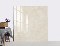 En promotion : Carrelage en porcelaine pleine masse effet marbre 1000x1000mm, épaisseur 10mm, beige, finition brillante, pour sols de salon et hôtels