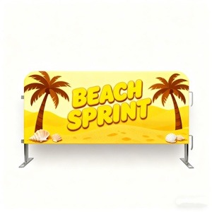 Banderas Promocionales Personalizadas de Poliéster de Doble Cara para Barreras Deportivas Exteriores, Control de Multitudes en Carreteras, Cubiertas para Pancartas - Product Image 1