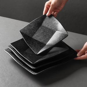 Xiangyuan <b>melamine</b> tableware <b>plates</b> for restaurants and hotels, frosted textured square <b>plates</b> for cold dishes, and fried - Product Image 1