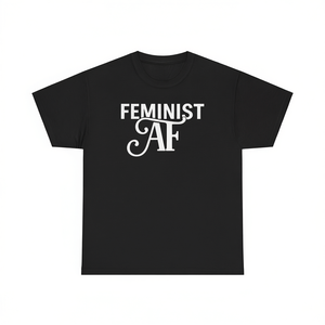 T-shirt Femminista AF Nera Unisex Taglia L Maglietta divertente con scritta - Product Image 1