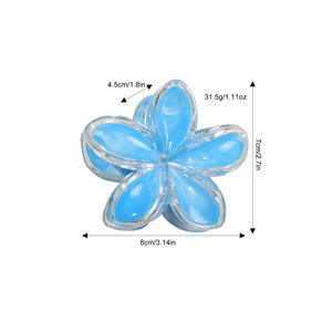 Accesorios para el Cabello con Flor de Frangipani, Pinza de Pelo con Flor de Plumeria Transparente de 8cm, en Oferta - Product Image 3
