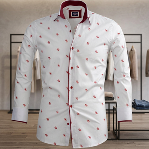 เสื้อเชิ้ตผู้ชายคุณภาพสูง สไตล์ลำลองและเป็นทางการ ผ้าฝ้าย 100% สำหรับผู้ใหญ่ - Product Image 3