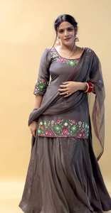 คอลเลกชันใหม่ชุดผ้าไหมซาตินเย็บอย่างเต็มที่ชุด lehenga และ dupatta ธรรมชาติบริสุทธิ์พร้อมที่จะสวมใส่สำหรับงานปาร์ตี้ - Product Image 2