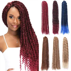 Длинные вьющиеся волосы для женщин, вязаные крючком волосы для весны, вязание крючком, плетение волос, водяная волна, синтетические волосы для наращивания