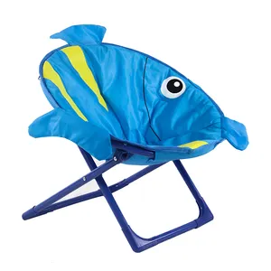 中国制造商户外金属便携式鱼形儿童沙滩椅