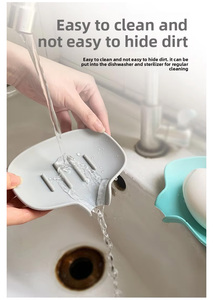 Support à Savon en Silicone Auto-drainant Antidérapant avec Bec Verseur pour Salle de Bain, Douche, Cuisine - Product Image 6