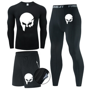 Ensemble de <span class=keywords><strong>sport</strong></span> 3 pièces pour hommes, séchage rapide, T-shirt, vêtements d'entraînement, Leggings de course, collants musculaires de <span class=keywords><strong>grande</strong></span> <span class=keywords><strong>taille</strong></span>, été - Product Image 2