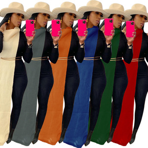 Nuovo Maglione Casual Moda Autunno Inverno con Collo Alto e Spacco Lungo, Maglioni Lavorati a Maglia, Top <span class=keywords><strong>Donna</strong></span> alla Moda - Product Image 1