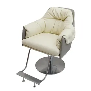 Diant yeni tasarım krem renk sıcak satış modern kuaför kahverengi ve altın kuaför güzellik salonu için stil sandalyeler