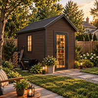 Abri de jardin résistant aux intempéries pour outils et vélos, espace utilitaire préfabriqué durable avec rangement sécurisé et montage facile