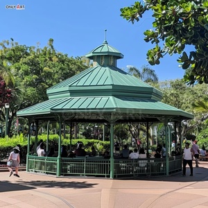 Extérieur Moderne Concis Style Jardin Décor Métal Pavillon Dôme Rectangle Colonne Cadre Clôture Vert Fer Forgé Octogonal Gazebo - Product Image 2