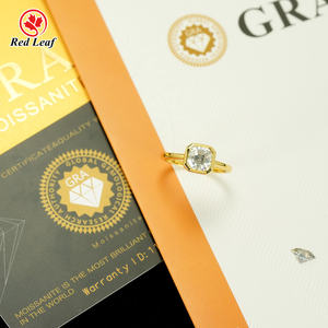 Anello di fidanzamento Redleaf con moissanite taglio Asscher da <span class=keywords><strong>2</strong></span> carati, nuovo design, in argento sterling 925. - Product Image 2