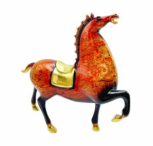 Unique Wealth Feng Shui Brass Horse Sculpture Customized Shape Electroplated Animal Style Art for Home Decoration Gifts HEYUE
