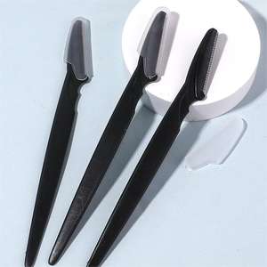 Outil de dermaplanage noir tondeuses à <span class=keywords><strong>sourcils</strong></span> rasoir à <span class=keywords><strong>sourcils</strong></span> en plastique rasoirs de visage épilation du visage pour les femmes avec couvercle de sécurité - Product Image 6
