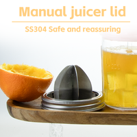 Nouveau design – Pot Mason en verre à large ouverture de 16 oz avec couvercle presse-agrumes manuel en acier inoxydable