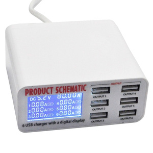 Nouvelle Station de Charge Rapide Multi-Ports 40W pour Téléphones Mobiles avec Écran d'Affichage, 6 Ports USB 5V 1A-2.4A, Prise EU – Modèle 2025 à Succès Personnalisable - Product Image 2