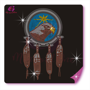 Vente en gros de taille frontale de transfert de strass Hotfix Colorful Shinny Rhinestone Transfer Designs Custom Rhinestone Motif pour chemise - Product Image 2