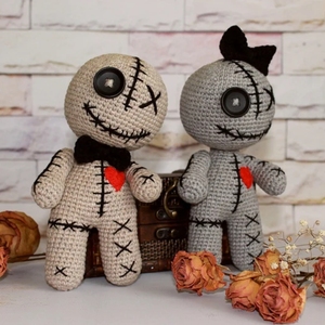 Ma Ám búp bê <span class=keywords><strong>Voodoo</strong></span> bông dệt kim nhồi Halloween Crochet <span class=keywords><strong>Voodoo</strong></span> đồ chơi Amigurumi Màu Đỏ <span class=keywords><strong>Voodoo</strong></span> Bunny - Product Image 3