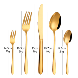 Ensemble de couverts de mariage en or en vente chaude, cuillère, fourchette et couteau en acier inoxydable, ensemble de couverts de restaurant - Product Image 6