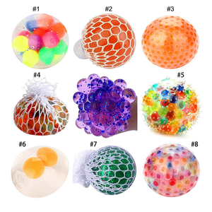 2025 Factory Wholesale High Quality TPR Glitter <b>Beads</b> Stress Mesh Ball Squishy Anti Anxiety Ball Squeeze Toy for Kids Adults - Product Image 6