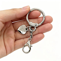 Pendentif Cœur « Love You » en Alliage de Zinc avec Mousqueton ou Anneau Plat – Accessoires DIY pour Sacs