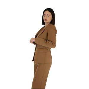 Veste pour femme marron à bouton unique, design à revers, tenue formelle - Product Image 6