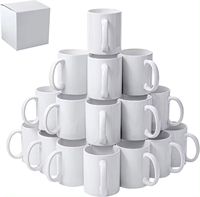 Tasses en céramique blanche AA Grade 11oz pour le café et l'eau Tasses en céramique en porcelaine enduite vierges par sublimation