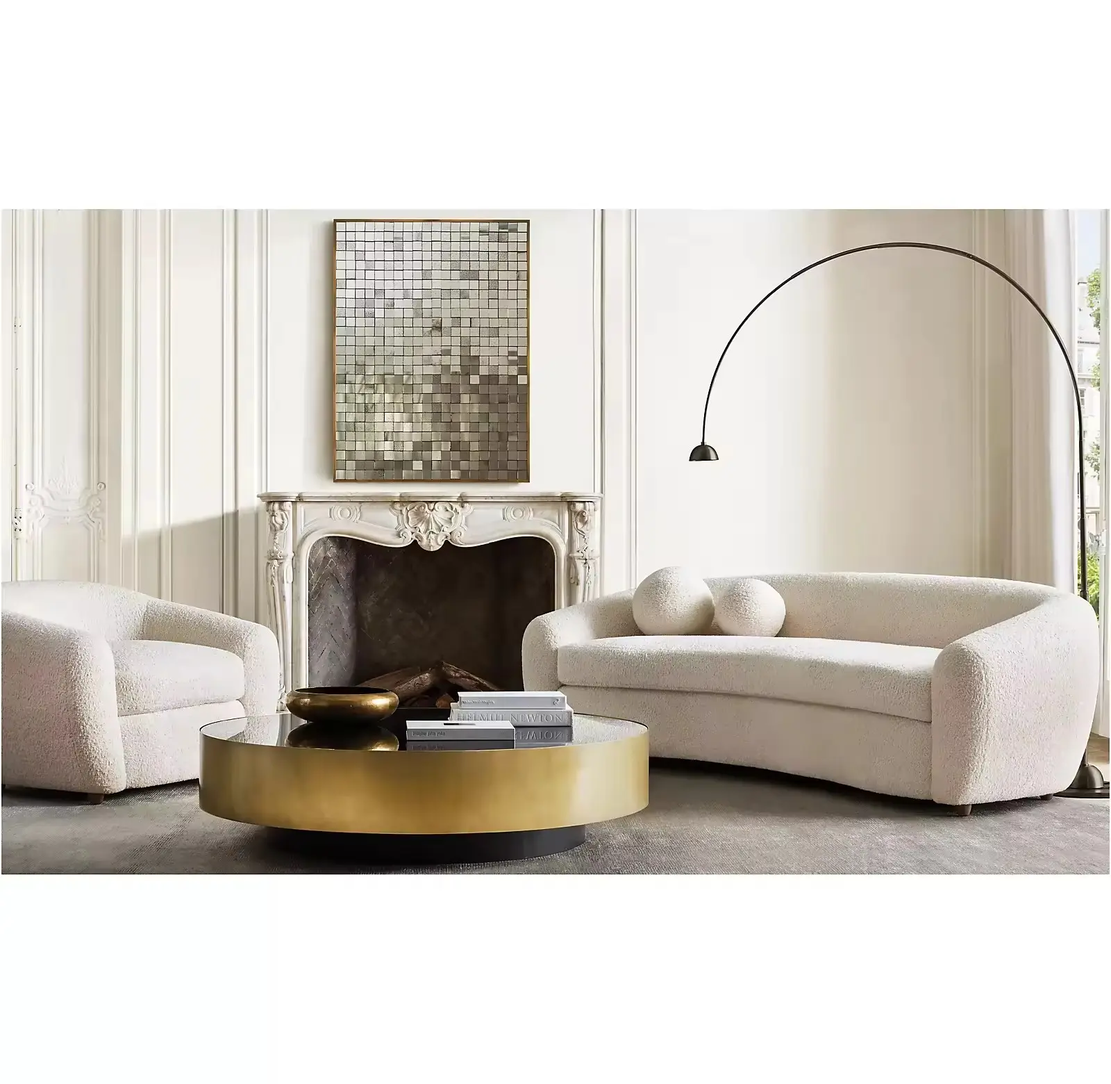 Sofa putih kualitas tinggi, Sofa mewah, interior rumah, ruang tamu, furnitur