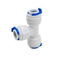 Raccord rapide pour tuyau d'osmose inverse 1/4\" 3/8\" tige en L en T droit pour eau RO et aquarium, raccord de tuyauterie en plastique