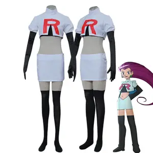 Jessie Musashi James Kojirou Cosplay kostüm tam Set oyunu Anime Cosplay kostüm Polyester Unisex Tokyo revsets 5 adet setleri