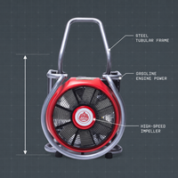 Ventilateur d'extraction de fumée professionnel mobile sur mesure avec roue à cadre certifiée incendie pour l'évacuation du fumée sur les chantiers de construction