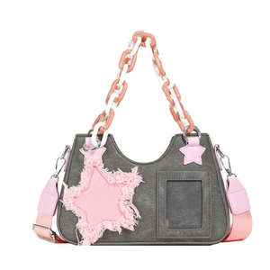 Y2k retro Korean fashion armpit <b>bag</b> handbag denim <b>bag</b> chain women's tote <b>bag</b> - Product Image 6