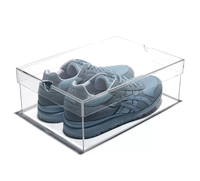 Boîte de rangement de chaussures en acrylique personnalisée, étui à chaussures rectangulaire en plastique, organisateur de chaussures durable