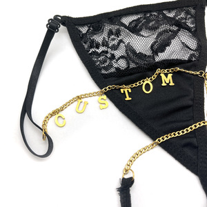 Chaîne de taille en acier inoxydable plaqué or 26 lettres avec perles de ventre pour femmes sexy - Product Image 4