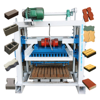 KAIDONG Machine à Briques Semi-Automatique QT4-40 pour Petits Projets Rentables avec Moteur et Roulement, Pavoir Manuel