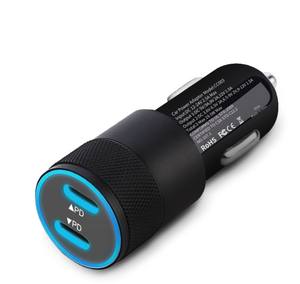 Chargeur rapide de voiture double port 12V 24V universel PD 20W USB C Socket Compatible pour <span class=keywords><strong>iPhone</strong></span> 15 <span class=keywords><strong>14</strong></span> pour Samsung pour Galaxy Gan Material - Product Image 1