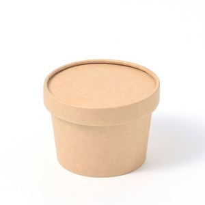 Tazón de Papel Kraft Ecológico Desechable con Tapa de 8oz a 32oz, Contenedor para Sopa, Arroz y Ensalada, Logotipo Personalizado OEM, Apto para Microondas - Product Image 1