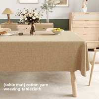 Nappe de table rectangulaire RUNXI TC-0608001 en coton-lin de style japonais, couleur unie, de luxe, anti-poussière, pour machine à café