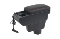 Voiture coréenne 3 glissière USB noir accoudoir de voiture boîte de rangement Console centrale rotative en cuir PU pour Hyudai Accent/Reina 2008-2016
