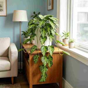 An Yun Artificial Pothos Vines 30cm-100cm Silk <b>Wall</b> Mounted Indoor Green Ivy <b>Decor</b> for Home Office - Product Image 2