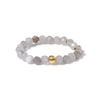 3MM Geschliffener Kristallperlen-Ring mit Elastischem Band, Modeschmuck für Damen, Diamantschliff, Naturstein-Ring Geschenk