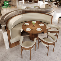 Meubles en bois incurvés semi-circulaires de restaurant occidental moderne Tables de cabine de canapé Chaises durables écologiques pour les restaurants