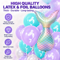 Ensemble de ballons sirène personnalisés, décorations de fête sur le thème de l'océan, ballons en feuille d'aluminium en forme de queue de sirène, ballons en latex pour fille