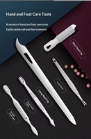 Ensemble professionnel de manucure et pédicure en acier inoxydable 19 pièces, style classique, boîte cadeau, coupe-ongles de voyage, impression sérigraphique