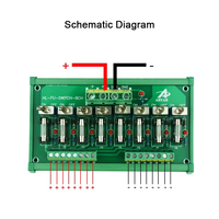 Carte de bornier de fusible de distribution de fusible de 8 canaux avec le commutateur pour le bornier de fusible d'alimentation avec l'indicateur de LED