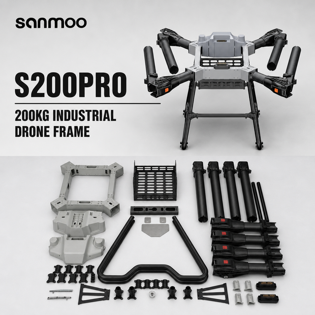 SANMOO S200PRO Drone Frame HeavyDuty 200kg Payload Aluminum Alloy Foldable Cargo High-Current Climb/Descent Mountain Agriculture