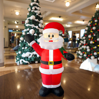 Décorations de Noël transfrontalières : Figurines lumineuses de Père Noël, accessoires de scène, sacs à dos gonflables en polyester 2,4 m