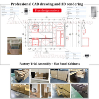 Cuisine modulaire allemande en bois massif de noyer Alland One-stop Design avec comptoir en quartz pour la salle à manger, réfrigérateur et micro-ondes
