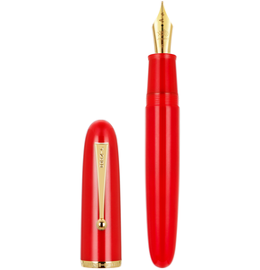 jinhao 9019 heart beat nib red acrylic fountain pen